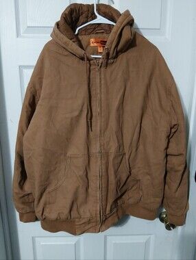 CornerStone Men's Tan Hooded Work Jacket